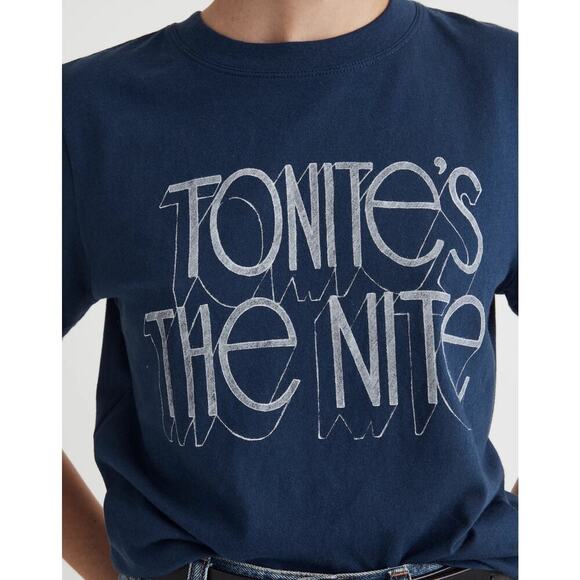 MADEWELL Tonite's The Nite Graphic Softfade Cotton Crewneck Relaxed Tee NWT S - Picture 5 of 7